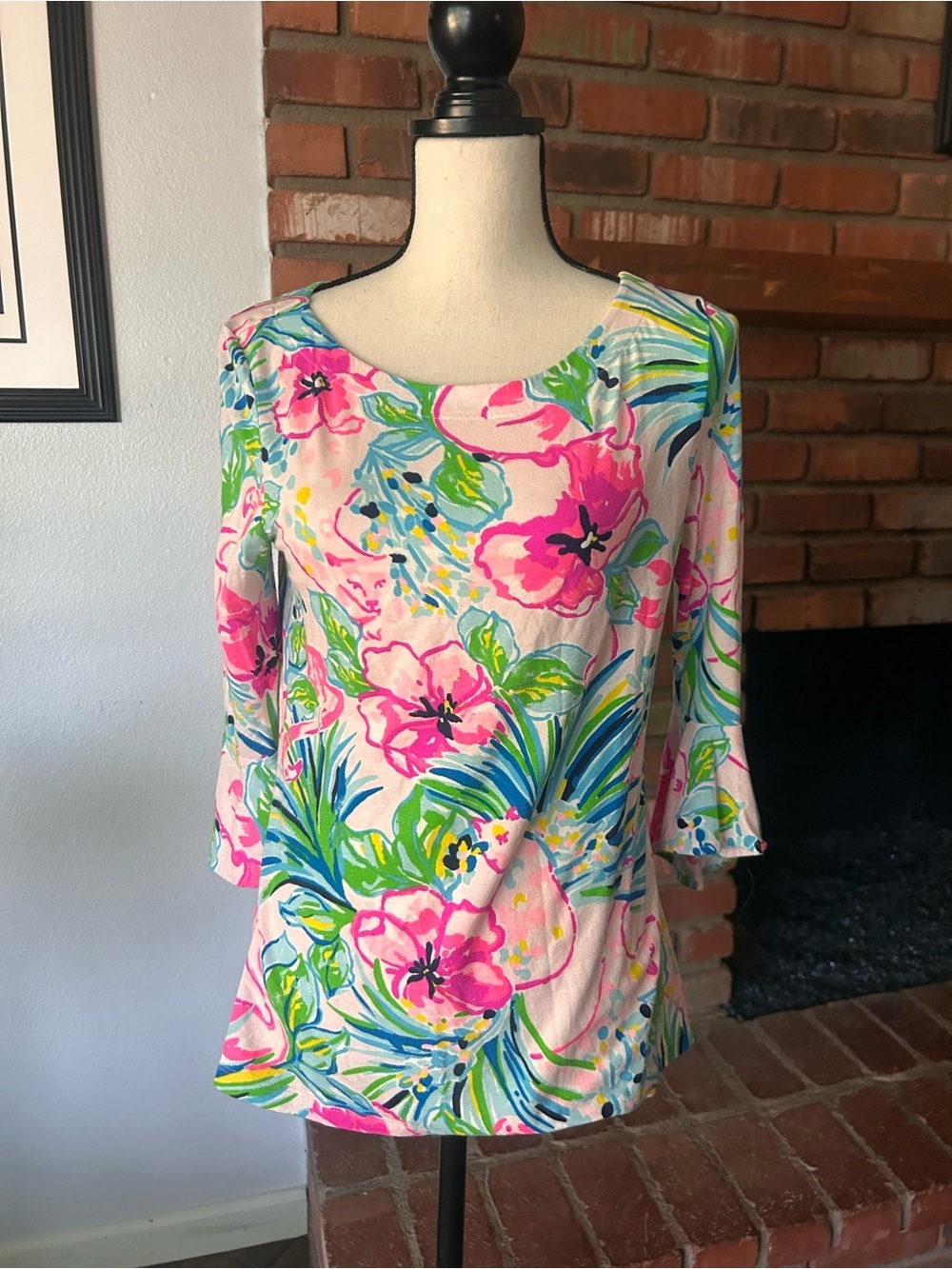 Lilly Pulitzer Fontaine Flounce Floral Top Sz XS